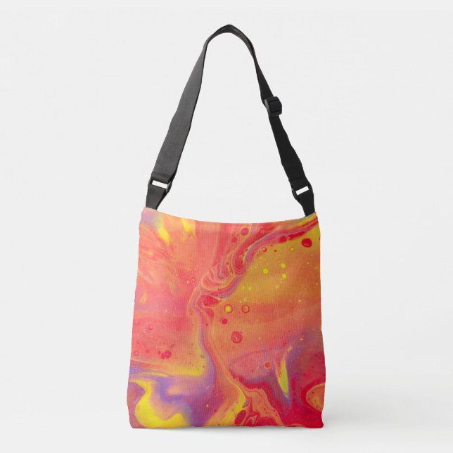 Wild Orange Purple Flow Art Crossbody Bag (Front)