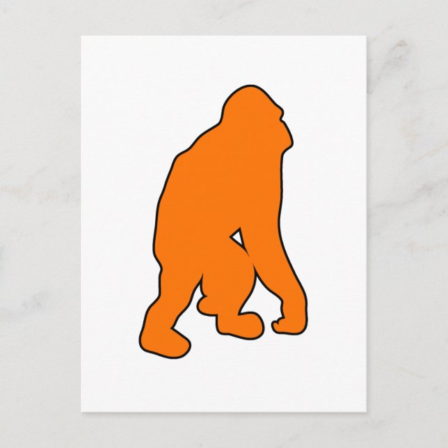 Wild Orangutan Great Ape Monkey Silhouette Postcard (Front)