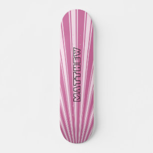 Wild orchid Colour Stripe Funky Pattern Skateboard