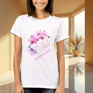 Wild Orchid Flower Blossoms 50th Birthday Name T-Shirt