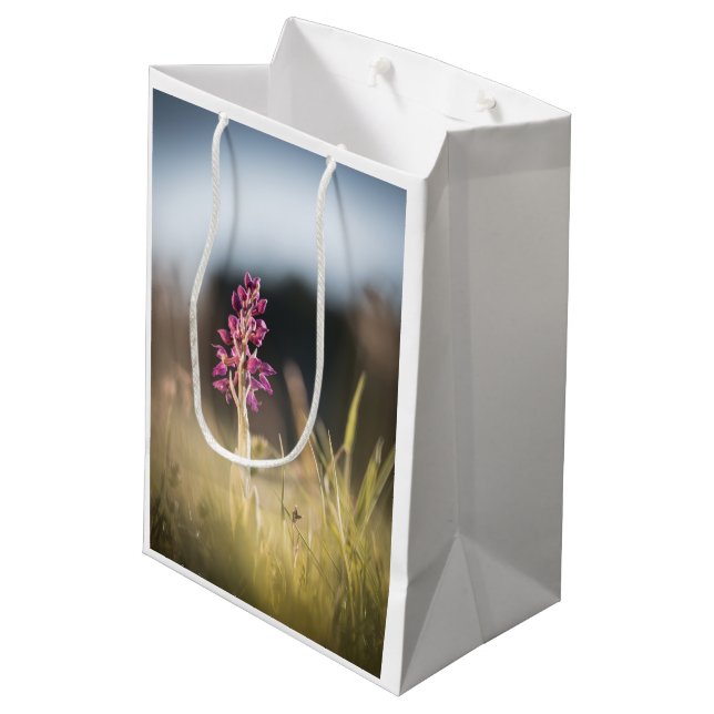 Wild Orchid Nature Photo Medium Gift Bag (Back Angled)