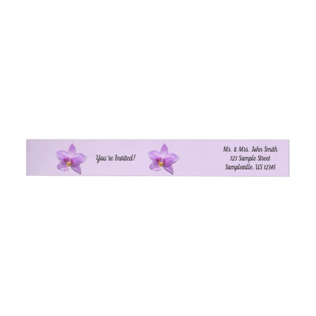 Wild Orchid Purple Tropical Flower Wrap Around Label (Individual)