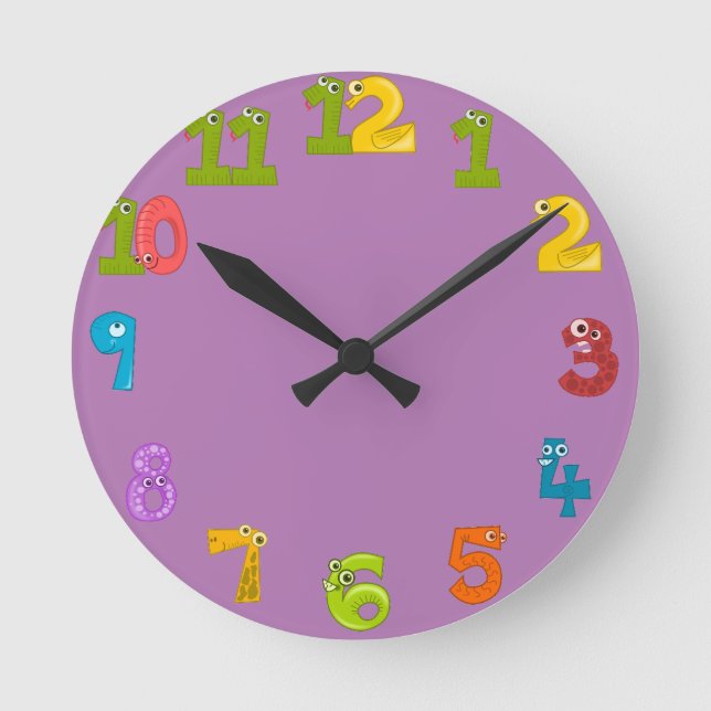 Wild Orchid Solid Colour Round Clock (Front)