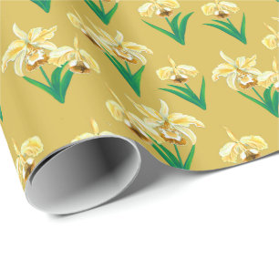 Wild Orchids - Golden Yellow Orchids and Foliage  Wrapping Paper