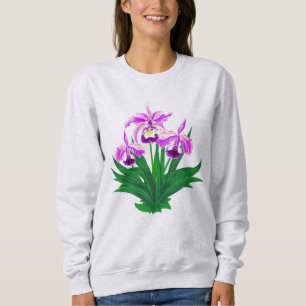 Wild Orchids - Light Purple Orchids and Foliage Sweatshirt