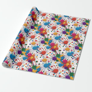 Wild Paint Splatter Wrapping Paper