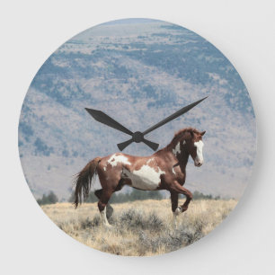 Wild Painted Mustang Remington Clock