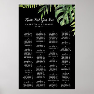 Wild Palm   Black Alphabetical Seating Chart