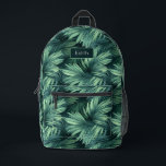 Wild palm jungle pattern with name printed backpack<br><div class="desc">Wild palm jungle pattern with name</div>