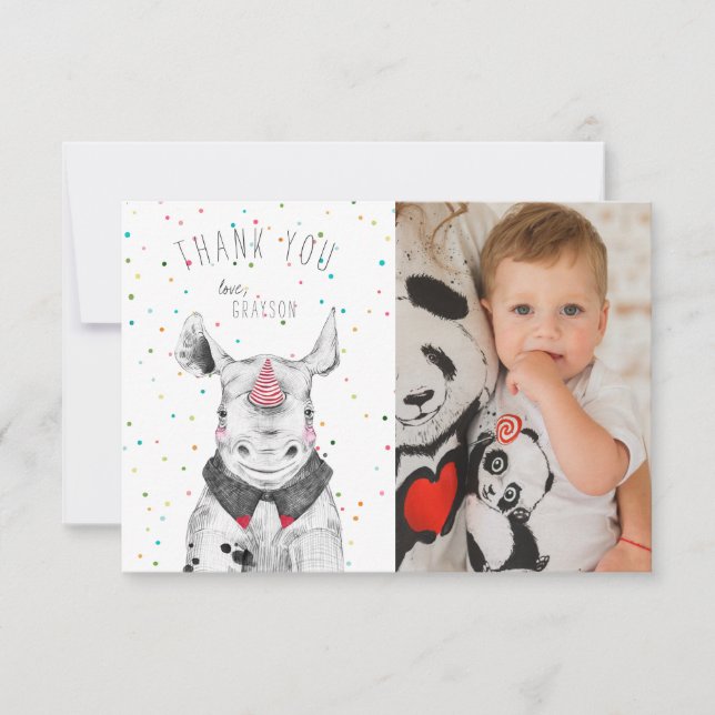 Wild Party Animal Thank You Card (Front)