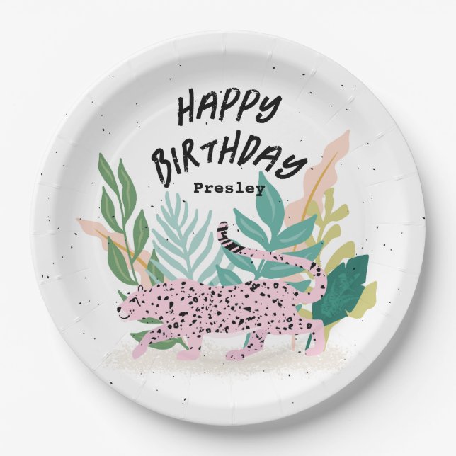 Wild Party Animals Kids Birthday Paper Plates (Front)