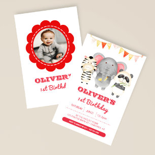 Wild Party Animals Kids Birthday Photo Invitation
