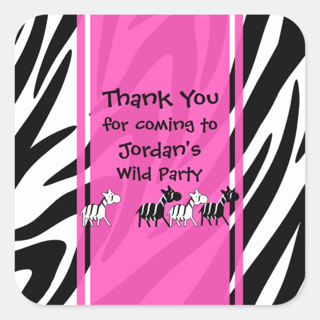 Wild Party/ Pink Square Sticker (Front)