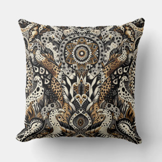 Wild Patterns of Zebra, Leopard and Snakes Scales Cushion