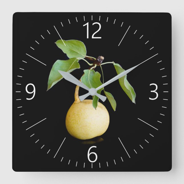 Wild pear square wall clock (Front)