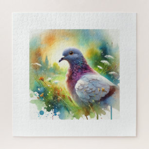 Wild Pigeon 060824AREF101 - Watercolor Jigsaw Puzzle