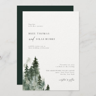 Wild Pine Forest Rustic Wedding Invitation