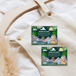 Wild Pine Green Volcano Dino Books For Baby Shower Enclosure Card