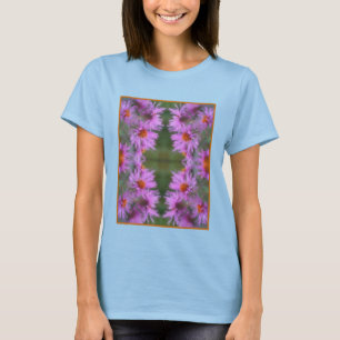 Wild Pink Asters Flower Art T-Shirt