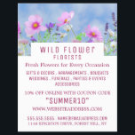 Wild Pink Floral, Floristry Advertising Flyer<br><div class="desc">Wild Pink Floral,  Floristry Advertising Flyer by The Business Card Store.</div>