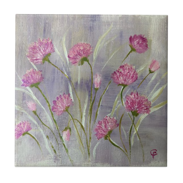 Wild Pink Flowers   Tile (Front)