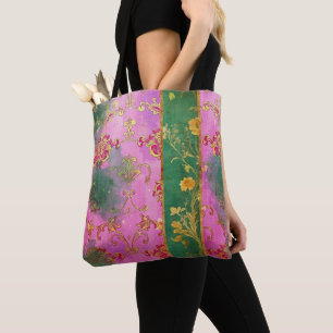 Wild Pink Grunge Damask - Tote Bag