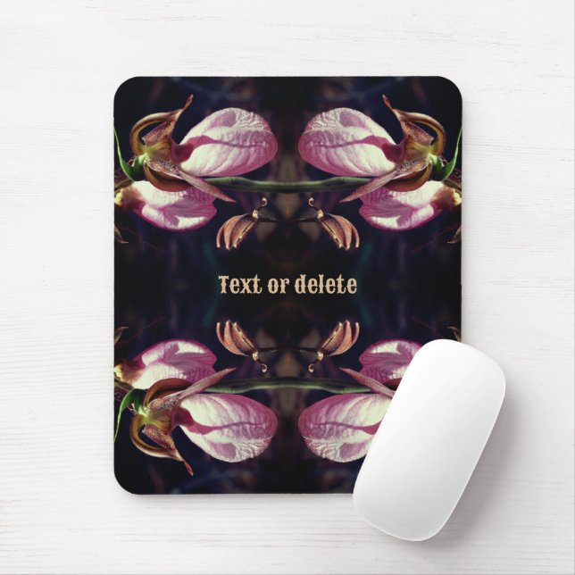 Wild Pink Lady Slipper Orchid Pair Personalised Mouse Pad (With Mouse)