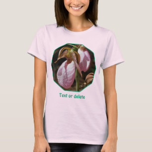 Wild Pink Lady Slipper Orchid Pair Personalized T-Shirt