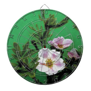 wild pink rose flowers in green, Elegant Dartboard