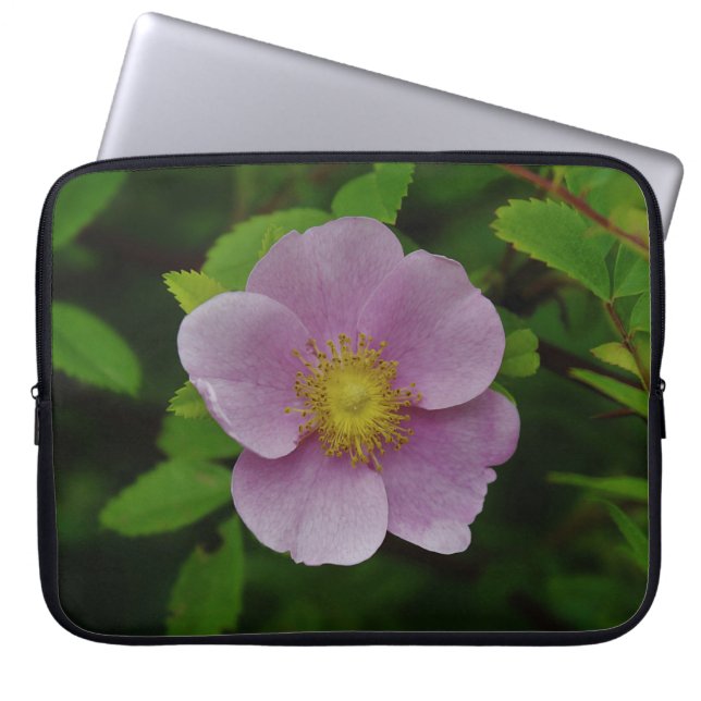 Wild Pink Rose Laptop Sleeve (Front)
