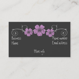 Wild Pink Roses Chalkboard Business Card