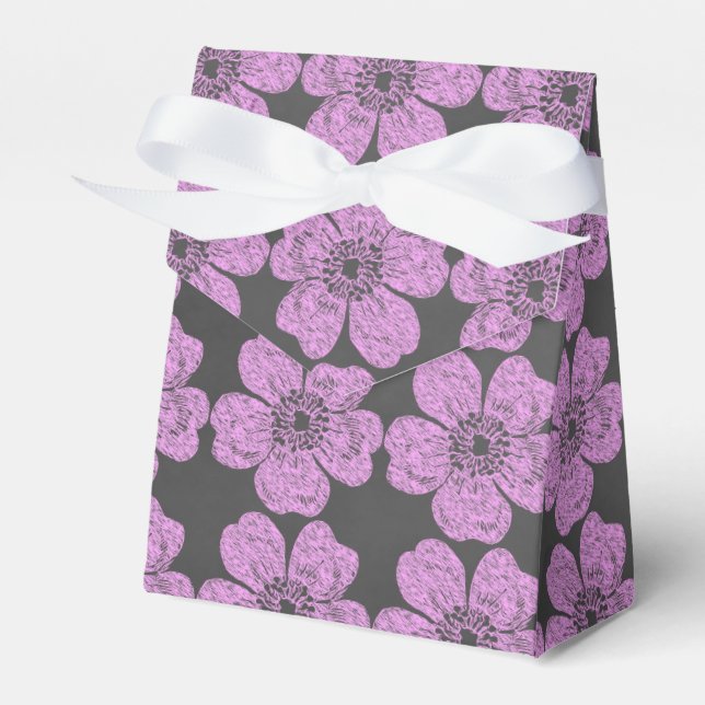 Wild Pink Roses Chalkboard Favour Box (Front Side)