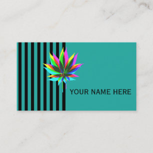 Wild Plant Leafs - neon coloured + your ideas Business Card