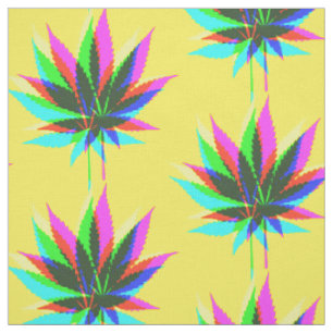 Wild Plant Leafs - neon coloured + your ideas Fabric