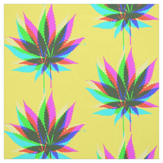 Wild Plant Leafs - neon coloured + your ideas Fabric (Swatch)