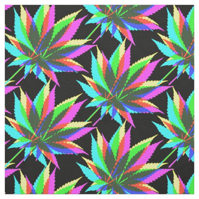 Wild Plant Leafs - neon coloured + your ideas Fabric (Swatch)