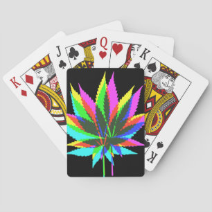 Wild Plant Leafs - neon coloured + your ideas Playing Cards