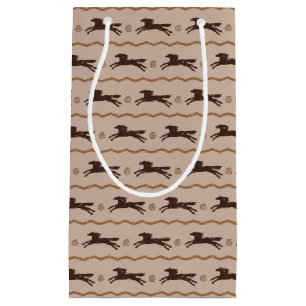 Wild Pony Galloping Horse on Tan Small Gift Bag
