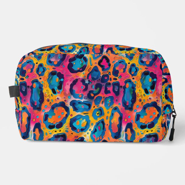 Wild Pop Leopard Cosmetic Dopp Kit (Front)