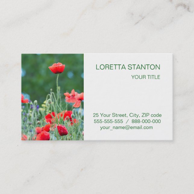 Wild poppies business card (Front)