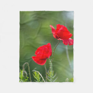 Wild poppies fleece blanket