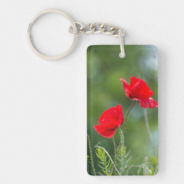 Wild poppies key ring (Front)