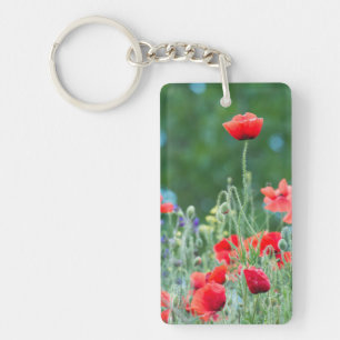 Wild poppies key ring