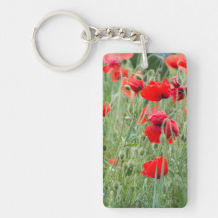 Wild poppies key ring