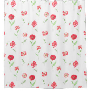 Wild poppies pattern shower curtain