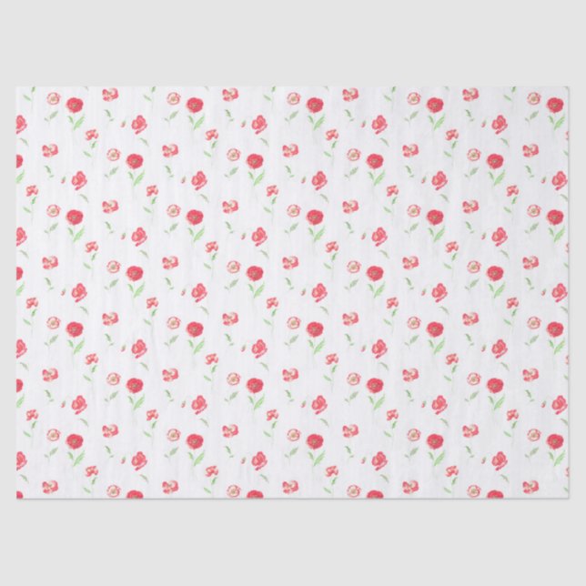 Wild poppies pattern tissue paper (Front)