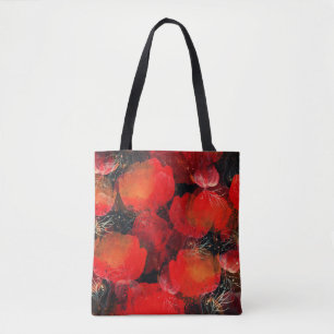 Wild Poppies Watercolor Digital Drawing Tote Bag