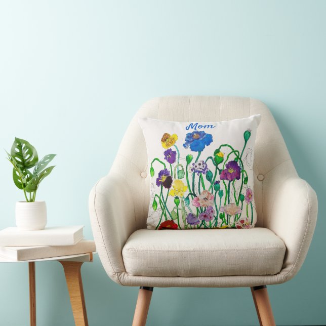 Wild Poppy colorful and fun named Cushion (Chair)