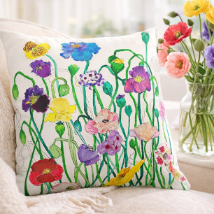 Wild Poppy colourful and fun named Cushion