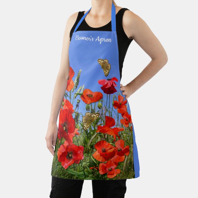 Wild Poppy Field personalized Apron (Insitu)